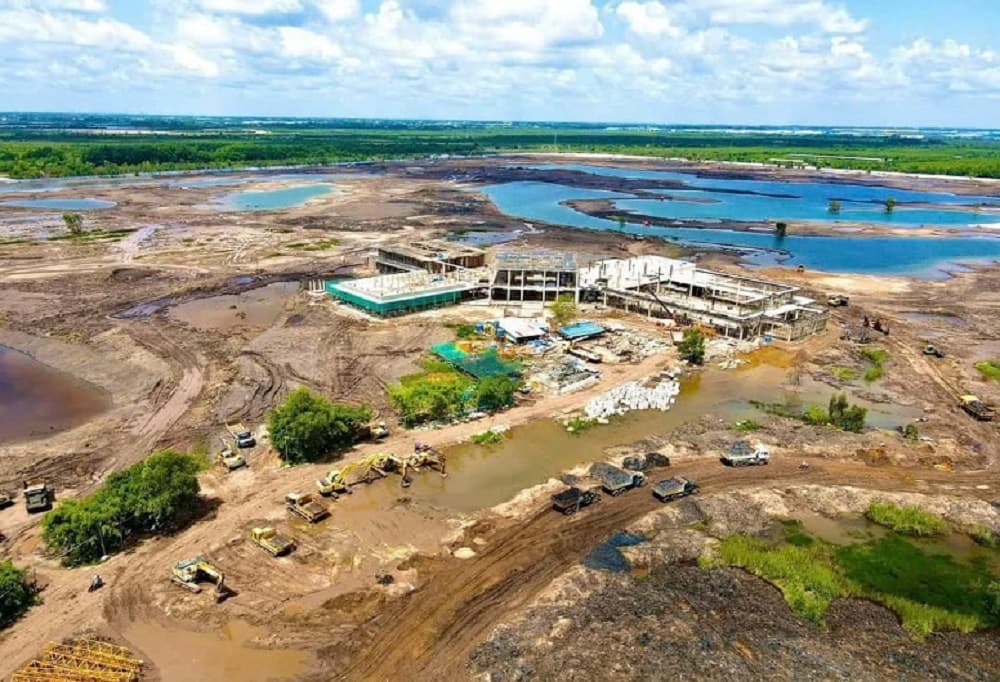 Dự án đang trong giai đoạn san lấp và thi công phân khu I