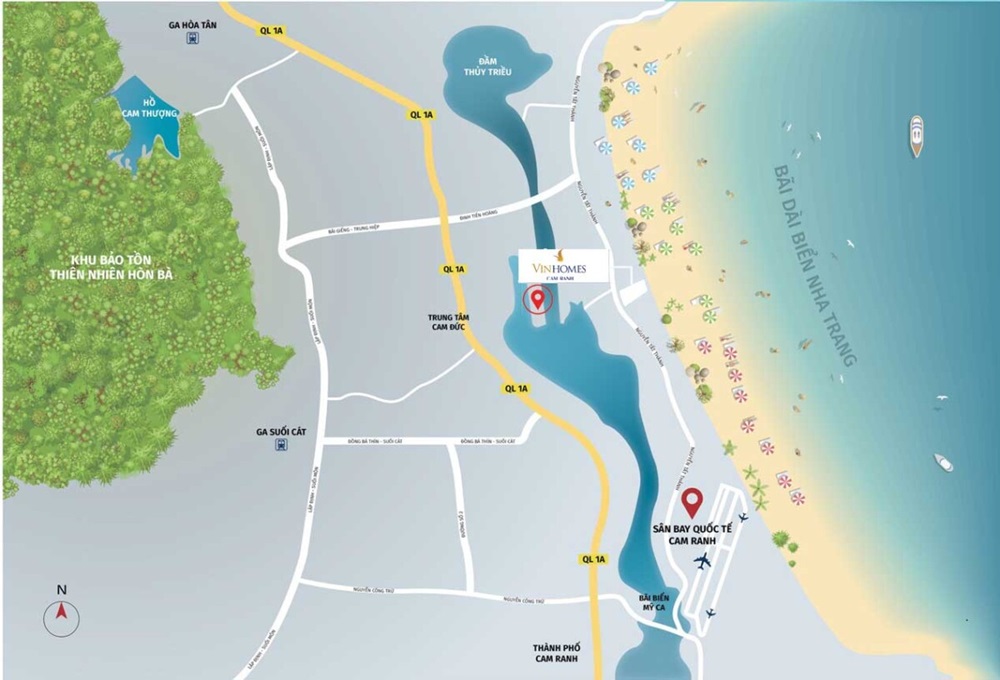 Bản đồ vị trí dự án Vinhomes Cam Ranh
